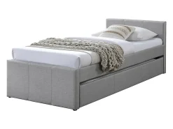 Lit gigogne 90 x 190 cm - Tissu - Gris - DORITALO><noscript><img width=