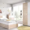 Vente-unique Lit gigogne 2 x 90 x 190 cm - Coloris : Naturel et blanc - SONIA*Enfant Lit Enfant