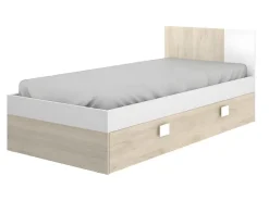 Vente-unique Lit gigogne 2 x 90 x 190 cm - Coloris : Naturel et blanc - SONIA*Enfant Lit Enfant