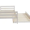 Vente-unique Lit gigogne AEDAN II - 2 x 90 x 190 cm - Pin massif et MDF - Blanchi*Enfant Lit Enfant