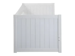 Lit gigogne banquette 90 x 190 ou 174 x 190 cm - Avec sommier peigne et tiroir - Pin et MDF - Blanc - ALFIERO II><noscript><img width=