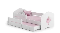 Lit gigogne blanc FIONA avec sommier et matelas - Princesse rose - 2 x 160 cm x 80 cm>Htmeubles Clearance