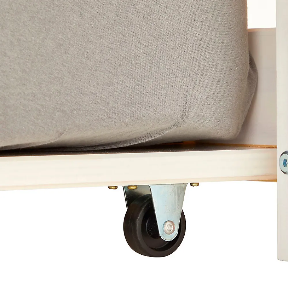 Lit gigogne LORENA en pin massif, 90 x 190 cm, lasuré blanc et rose>Idimex New