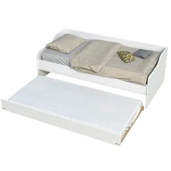 Bb Loisir Lit gigogne 90x200cm blanc SWITY Blanc inclus sommier et 1 tiroir lit* Lit Gigogne