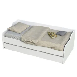 Bb Loisir Lit gigogne 90x190cm blanc SWITY Blanc inclus sommier et 1 tiroir lit* Lit Gigogne