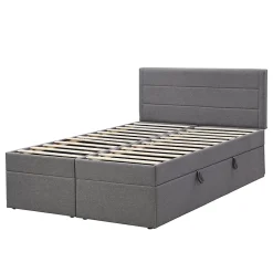 Fortuna lai Lit Haut 140x200cm, Métal, Bureau avec Rangement, Noir*Enfant Lit Enfant