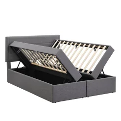 Fortuna lai Lit Haut 140x200cm, Métal, Bureau avec Rangement, Noir*Enfant Lit Enfant