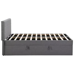 Fortuna lai Lit Haut 140x200cm, Métal, Bureau avec Rangement, Noir*Enfant Lit Enfant