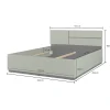Meublorama Lit HAVANA 160x200 avec sommier Coloris vert sauge et noir Design moderne et structure robuste* Lit Double