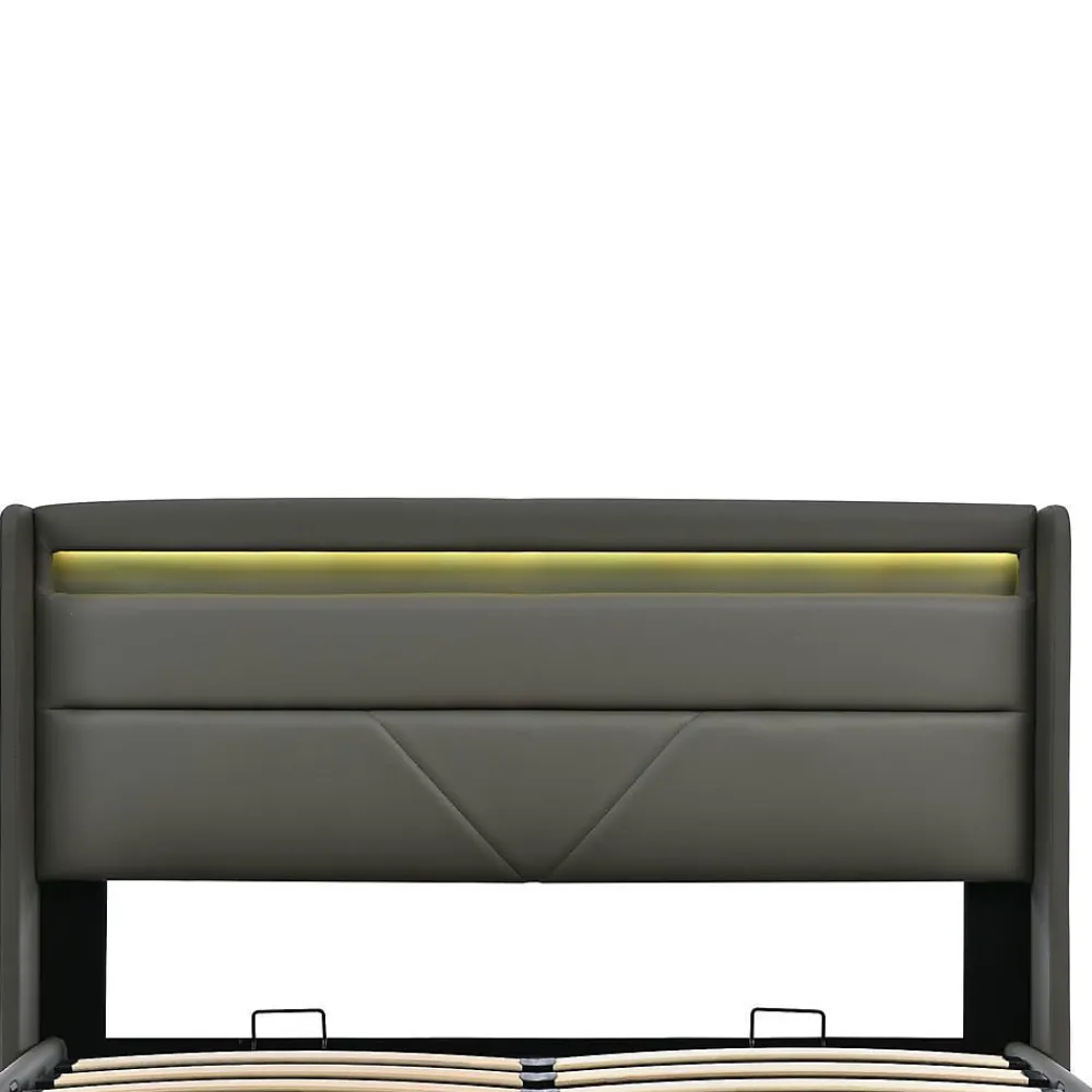 Lit Hydraulique 140X200Cm Led Sommier Gris>Blackcolors