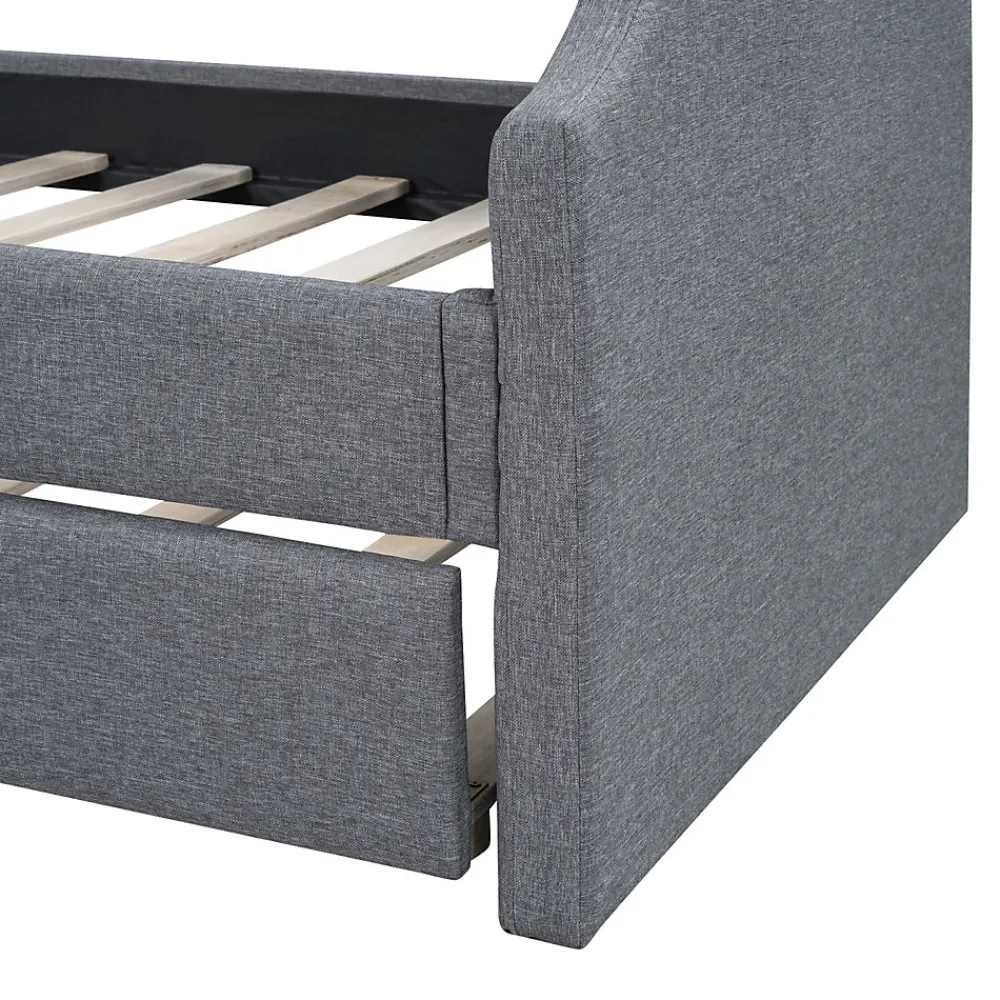 Fortuna lai Lit individuel, 90x200cm, avec roulettes, Gris*Enfant Lit Enfant