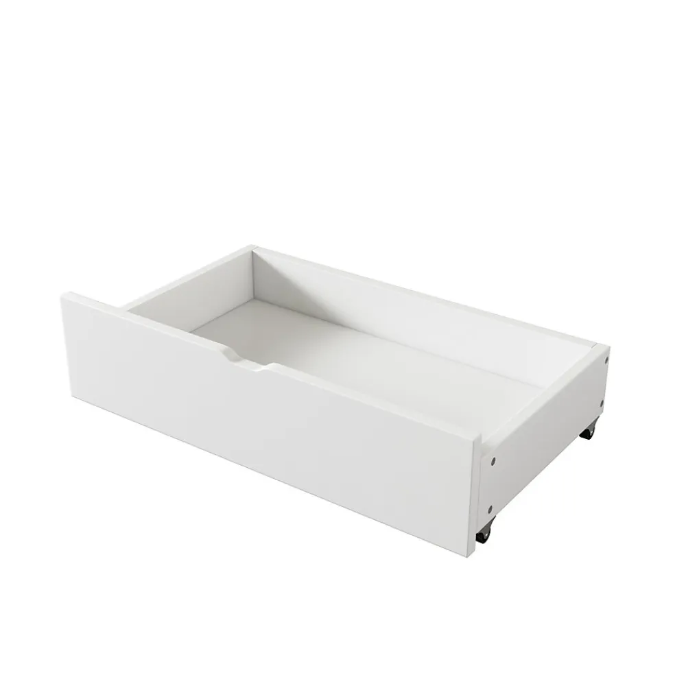 Lit individuel 90x200cm, avec tiroirs, Blanc>Fortuna lai Clearance
