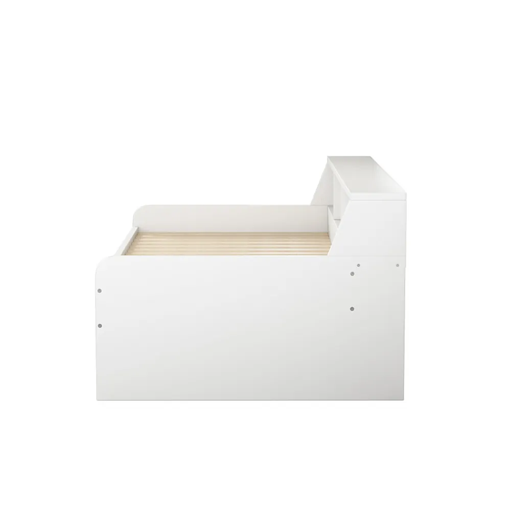 Lit individuel 90x200cm, avec tiroirs, Blanc>Fortuna lai Clearance