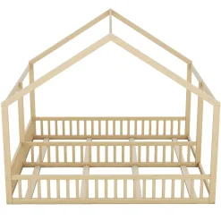 Fortuna lai Lit individuel 90x200cm, modèle maison, Naturel*Enfant Lit Enfant