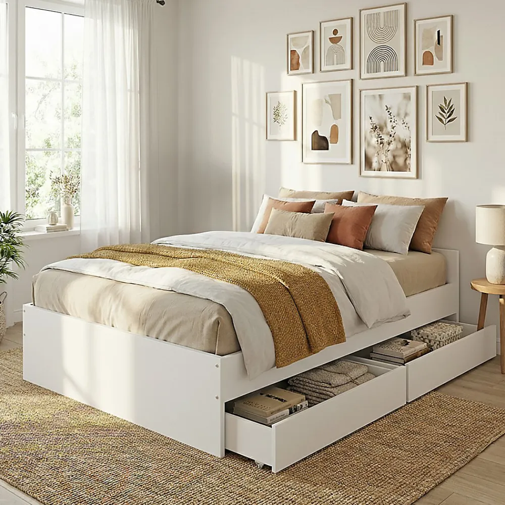 Lit KAPPA 140x190 cm + 2 tiroirs / Blanc>Weber Industries Hot