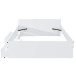Lit KAPPA 140x190 cm + 2 tiroirs / Blanc><noscript><img width=