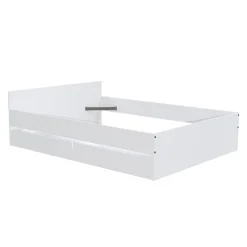 Lit KAPPA 140x190 cm + 2 tiroirs / Blanc><noscript><img width=