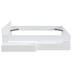 Lit KAPPA 140x190 cm + 2 tiroirs / Blanc><noscript><img width=