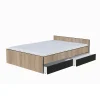 Lit KAPPA 140x190 cm + 2 tiroirs / Décor chêne Blanchi et Noir>Weber Industries Best