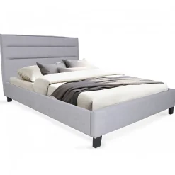 Lit LACANAU 140x190 + sommier / Gris clair>Weber Industries New
