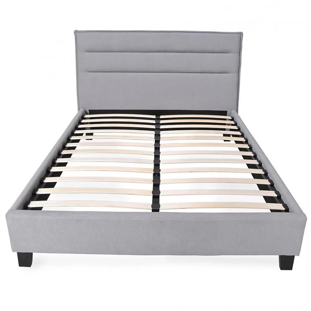 Lit LACANAU 140x190 + sommier / Gris clair>Weber Industries New