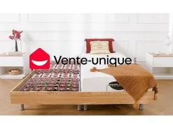 Lit électrique de relaxation tout plots + matelas mémoire de forme et bambou - 2 x 80 x 200 cm - Noir - LYSIS III de NATUREA>Vente-unique