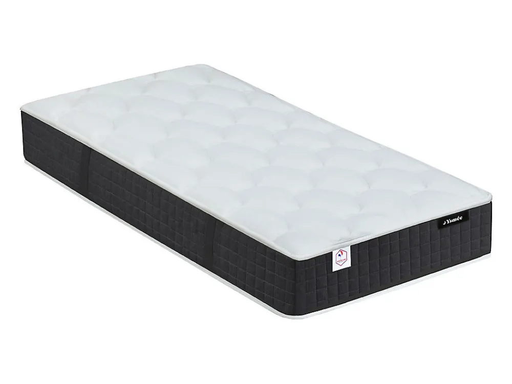 Lit électrique de relaxation déco tout plots + matelas ressorts ensachés et mémoire de forme - 2 x 70 x 190 cm - Tissu - Beige ->Vente-unique Online