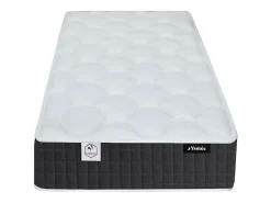 Lit électrique de relaxation déco tout plots + matelas ressorts ensachés et mémoire de forme - 2 x 70 x 190 cm - Tissu - Gris -><noscript><img width=
