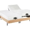 Vente-unique Lit électrique de relaxation tout plots + matelas mémoire de forme et bambou - 2 x 90 x 200 cm - Chêne - LYSIS III de NATUREA* Lit Double
