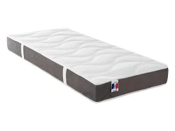 Vente-unique Lit électrique de relaxation lattes et plots + matelas 100% latex 3 zones - 2 x 80 x 200 cm - Blanc - MENELAS de YSMÉE* Lit Double