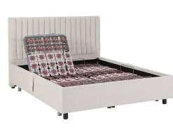 Lit électrique de relaxation déco tout plots + matelas 100% latex 3 zones - 2 x 80 x 200 cm - Tissu - Beige - TIARI de YSMÉE><noscript><img width=