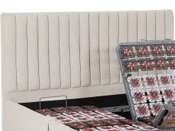 Lit électrique de relaxation déco tout plots + matelas 100% latex 3 zones - 2 x 80 x 200 cm - Tissu - Beige - TIARI de YSMÉE><noscript><img width=