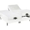Vente-unique Lit électrique de relaxation tout plots + matelas mémoire de forme et bambou - 2 x 80 x 200 cm - Blanc - LYSIS III de NATUREA* Lit Double