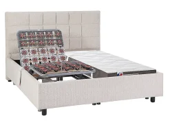 Lit électrique de relaxation déco tout plots + matelas 100% latex 3 zones - 2 x 70 x 190 cm - Tissu - Beige - JOFAR de YSMÉE>Vente-unique Hot