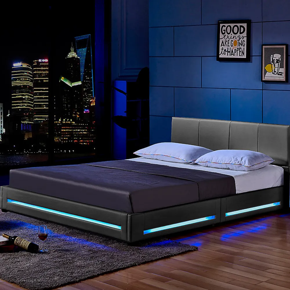 Lit LED ASTEROID gris foncé 160 x 200 cm>Brand Home Deluxe Sale