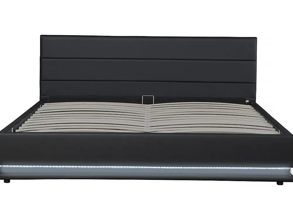 Habitat Et Jardin Lit LED avec coffre "Anastasia" 180 x 200 cm Noir* Lit Coffre