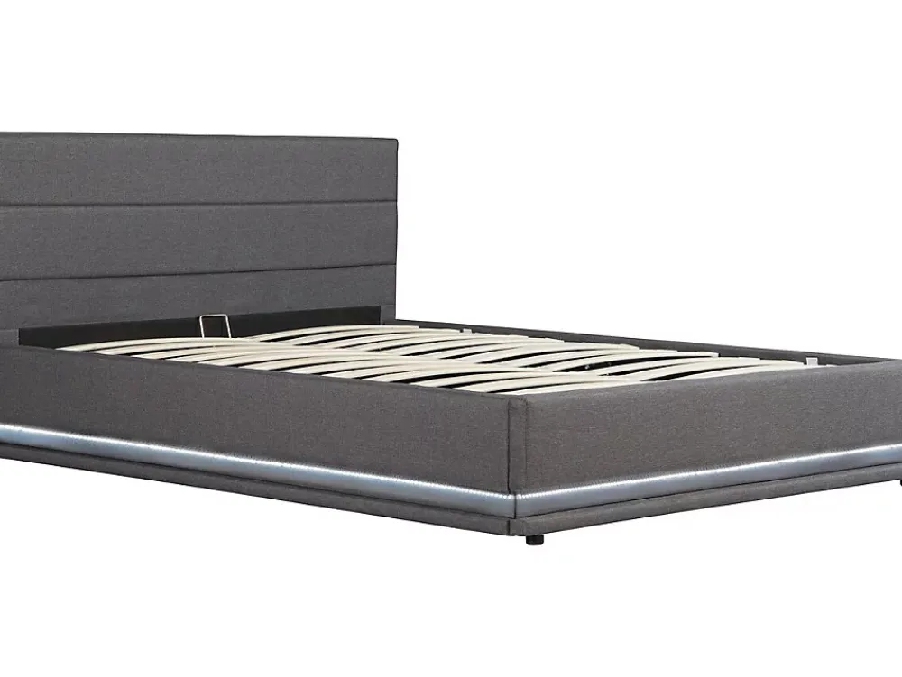 Habitat Et Jardin Lit LED avec coffre "Anastasia" 180 x 200 Gris foncé* Lit Coffre