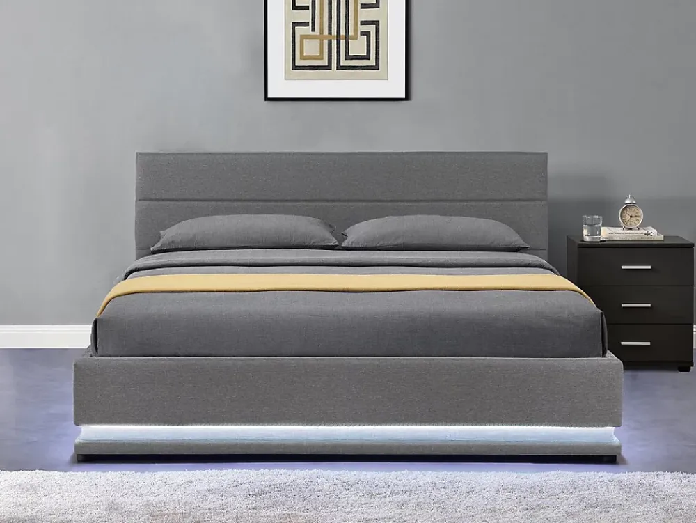 Habitat Et Jardin Lit LED avec coffre "Anastasia" 180 x 200 Gris foncé* Lit Coffre