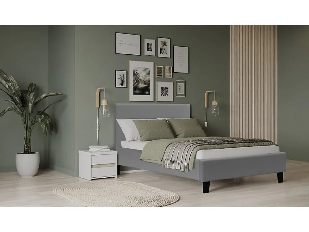 Lit "Lina" 90 x 190 cm Gris clair>Habitat Et Jardin Clearance