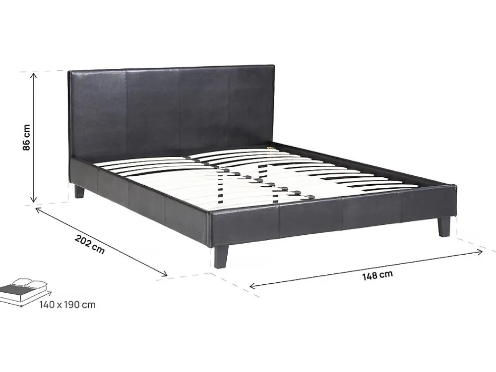 Habitat Et Jardin Lit "Lina" 140 x 190 cm Noir* Lit Coffre