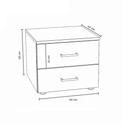 Weber Industries Lit LOFT 140x190 + 2 chevets + sommier + tête de lit / Blanc* Lit Double