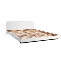 Lit LOFT 140x190 + 1 sommier + tête de lit / Blanc><noscript><img width=