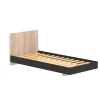 Lit LOFT 90x190 cm + sommier / Décor Noir & chêne blanchi>Weber Industries Sale