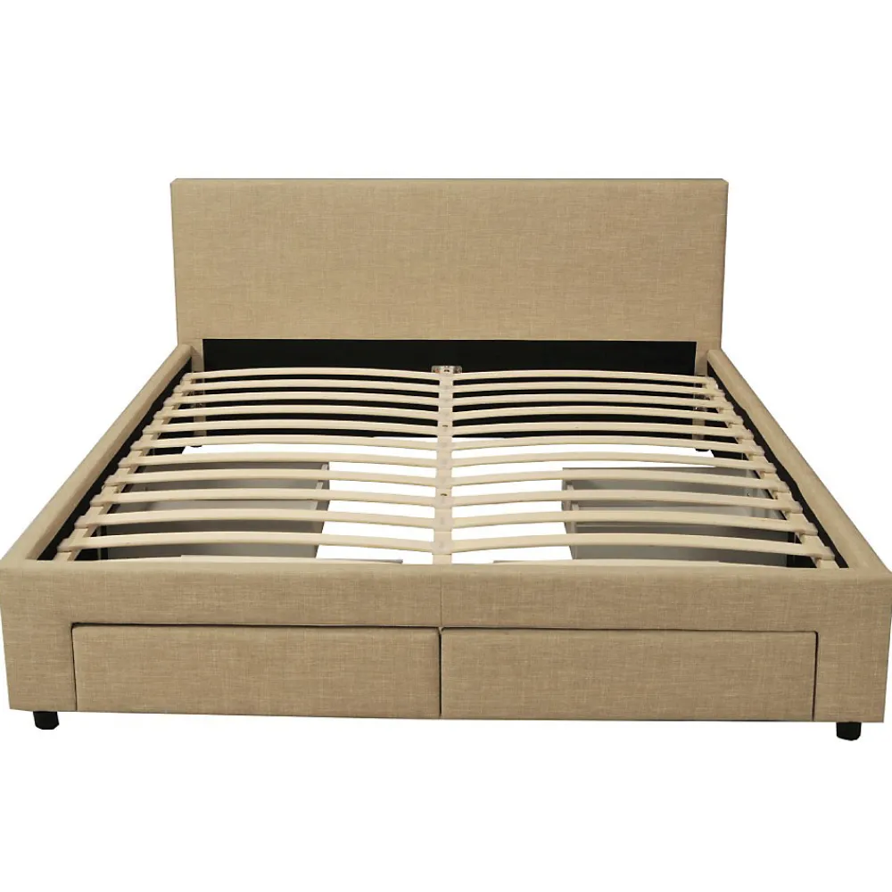 Lit LUGANO 160x200 + 1 sommier + 4 tiroirs / Beige>Weber Industries