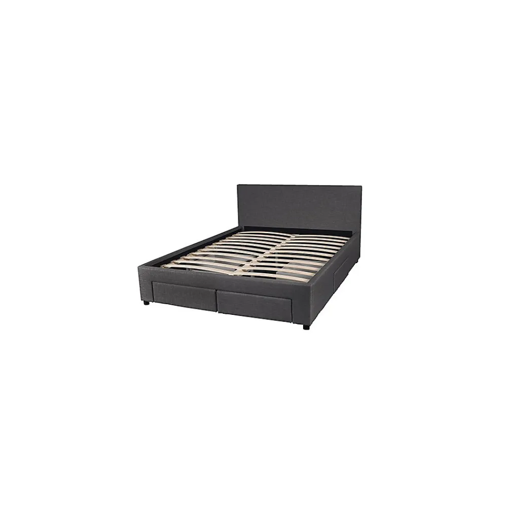 Lit LUGANO 160x200 + 1 sommier + 4 tiroirs / Gris foncé>Weber Industries Online