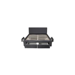 Lit LUGANO 160x200 + 1 sommier + 4 tiroirs / Gris foncé><noscript><img width=