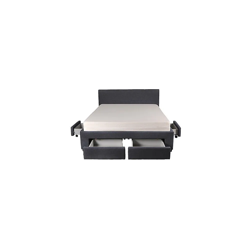 Lit LUGANO 160x200 + 1 sommier + 4 tiroirs / Gris foncé>Weber Industries Online
