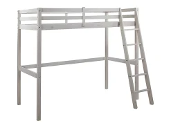 Vente-unique Lit mezzanine - 90 x 190 cm - Pin massif - Blanchi -GEDEON II* Lit Mezzanine