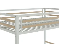 Lit mezzanine 140 x 200 cm - Métal et MDF - Blanc + Matelas - JOGUI><noscript><img width=