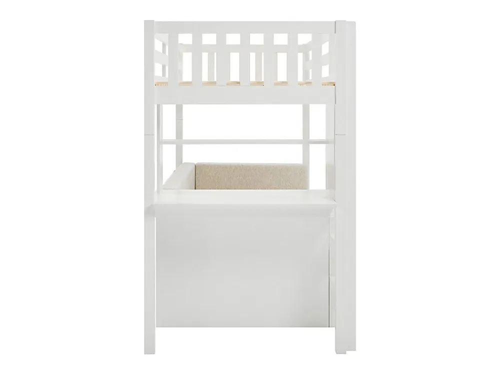Lit mezzanine 90 X 190 cm avec sofa convertible - Pin et MDF - Blanc - ORPELIA>Vente-unique Hot